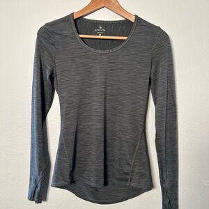 Athleta Charcoal Heather Long-Sleeve Performance Top